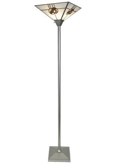 Floor Torchiere Lamp DALE TIFFANY MACK ROSE Contemporary Blossom Square Shade