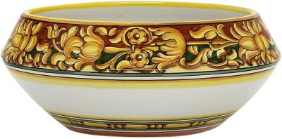 Fruit Bowl Centerpiece DERUTA BELLA Transitional Old Orange Double-Fired