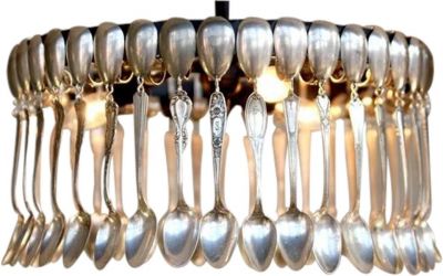 Functional Sculpture: Custom Silver Spoon Chandelier Spoondelier Artisan Hand Made