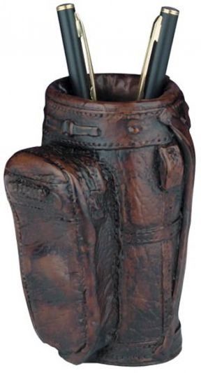 GOLF Pencil Holder Pen Traditional Antique Bag Small Resin Hand-Painted