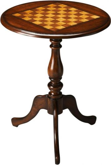 Games Table Chess/Checker Checker Chess Pedestal Base Distressed Plantation