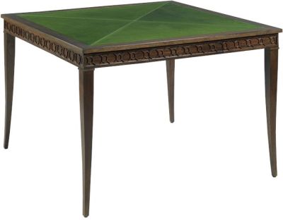 Games Table WOODBRIDGE Pierced Fretwork Squared Posts Cabriole Feet Framed
