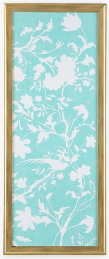 Giclee Print Contemporary Graphic Chinoiserie Scooped Frame Gold Glass Fr