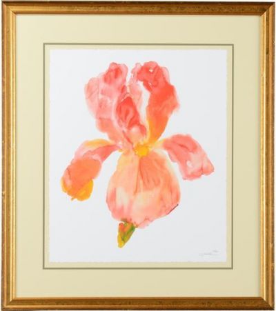Giclee Print Sunset Blooms Open V-Groove Double Mat Gold Frame Framed Glas