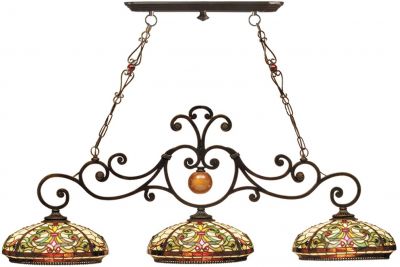 Golden Sand Dale Tiffany Boehme Chandelier Hand-Rolled Art Glass Metal