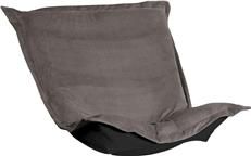 Pouf Chair Cushion HOWARD ELLIOTT BELLA Pewter Gray Foam Polyester Velvet