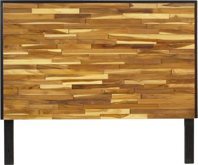 Headboard PADMAS PLANTATION King Dark-Stained Natural Wood Grain Dark Reclaimed