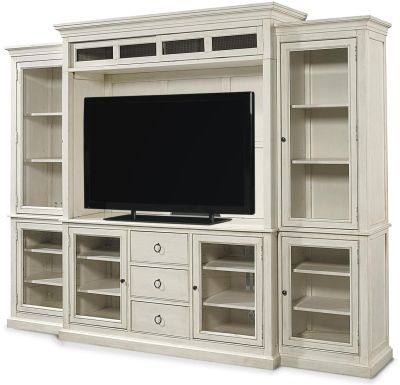 Home Entertainment Wall System Center UNIVERSAL SUMMER HILL Cotton White Metal