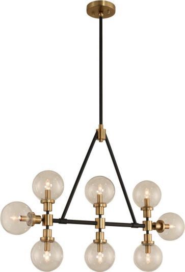 Island Pendant Light KALCO CAMEO Mid-Century Modern 8-Light Brushed Pearlized