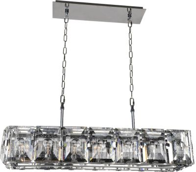 Island Pendant Light KALCO GIADA Casual Luxury 7-Light Clear Crystal Stainless
