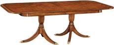 Dining Table JONATHAN CHARLES WINDSOR Regency Twin Pedestal Baluster Bases