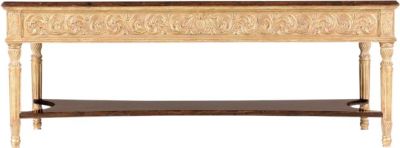 Coffee Table Cocktail JONATHAN CHARLES VERSAILLES Louis XIV Floral Motif Fluted