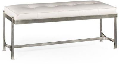 Bench JONATHAN CHARLES LUXE Contemporary Rectangular Gilded Antique Silver Leaf