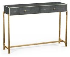 Console Table JONATHAN CHARLES LUXE Box Top Anthracite Antiqued Gilt Gold Leaf