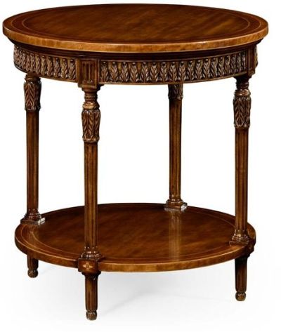 Side Table JONATHAN CHARLES WINDSOR Napoleon III Regency Round Medium Satinwood