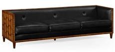 Sofa JONATHAN CHARLES COSMO Transitional Seats 3 Decorated Black Leather