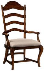 Dining Arm Chair JONATHAN CHARLES ARTISAN Ladder Back Curved High Sweeping Arms
