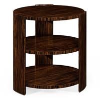 Side Table JONATHAN CHARLES METROPOLITAN Round 3-Tier Tiered Burnt Umber Faux