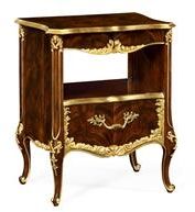 Nightstand JONATHAN CHARLES MONTE CARLO Gilt High-Lustre Antique Brown Mahogany