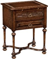 Side Table JONATHAN CHARLES SHERWOOD OAK Traditional Antique Turned Tapering