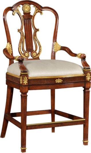 Counter Side Chair Stool JONATHAN CHARLES BUCKINGHAM Neo-Classical Lyre Back