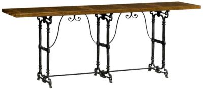 Console Table JONATHAN CHARLES CAMBRIDGE DANIELLA Industrial Burl Walnut Ir