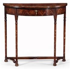 Console Table JONATHAN CHARLES BUCKINGHAM Gothic Floral Motifs Demilune Medium
