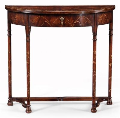 Console Table JONATHAN CHARLES BUCKINGHAM Gothic Floral Motifs Demilune Medium