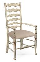Dining Arm Chair JONATHAN CHARLES COUNTRY FARMHOUSE Pad Feet Ladder Back Shaped