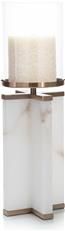 Candleholder Candlestick JOHN-RICHARD Cross Crossed Bronze Glass Shade