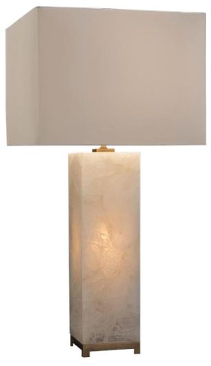 Table Lamp JOHN-RICHARD Transitional Square Shade Rectangular Antique Brass