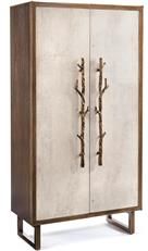 Storage Cabinet JOHN-RICHARD HALLWOOD Gold Oak Tiza Gesso Cast Handle 4 -Shelf