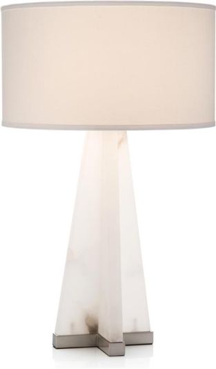 Table Lamp JOHN-RICHARD Modern Contemporary Round Shade 1-Light White Brushed