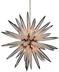 Pendant Light JOHN-RICHARD 16-Light Antique Bronze Hand-Blown Glass Metal