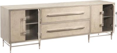 Sideboard JOHN-RICHARD Embossed Gray Oak Distressed Artistico Gesso Acry