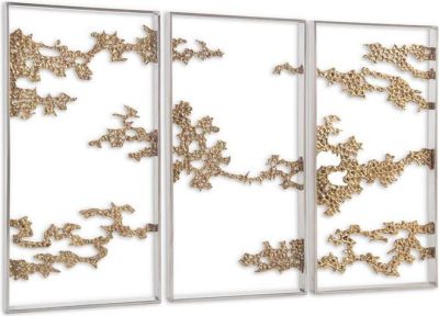 Wall Sculpture JOHN-RICHARD Polished Steel Hand-Forged Brass Metal