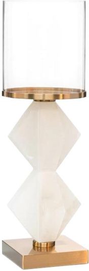 Candleholder Candlestick JOHN-RICHARD Coffee Bronze Alabaster Glass