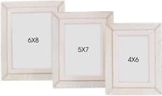 Photo Frames Frame JOHN-RICHARD Cream White Set 3 Hair On Hide Leather