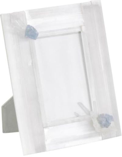 Photo Frame JOHN-RICHARD Natural Selenite Celestite Quartz Crystal Celestine