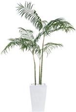 Planter Vase JOHN-RICHARD Areca Palm Floral Natural White Glaze Marble Pottery