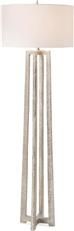 Floor Lamp JOHN-RICHARD Mid-Century Modern Round Shade Textured White Man-Made