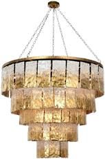 Chandelier JOHN-RICHARD TWILIGHT 2-Tier Tiered 24-Light Gold Leaf Glass Type B