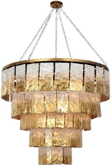 Chandelier JOHN-RICHARD TWILIGHT 2-Tier Tiered 24-Light Gold Leaf Glass Type B