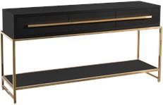 Console Table JOHN-RICHARD MIDNIGHT Black Brass-Plated Brass 3 -Drawer
