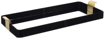 Tray JOHN-RICHARD Art Deco Deco/Mid-Century Modern Black Mirror Suede