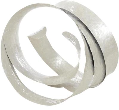 Sculpture JOHN-RICHARD Abstract Pearlized White Pearl Enamel Iron