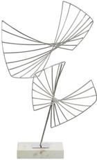 Sculpture JOHN-RICHARD Abstract Cream Polished Stainless Steel Marble