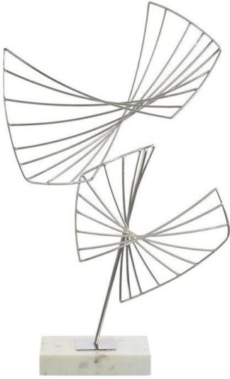 Sculpture JOHN-RICHARD Abstract Cream Polished Stainless Steel Marble