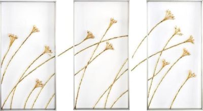 Wall Panels Panel JOHN-RICHARD Windswept Triptych Polished Brass Set 3