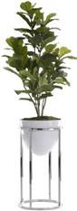 Planter Vase JOHN-RICHARD Transitional Fiddle-Leaf Fig Tree Floral White Glaze